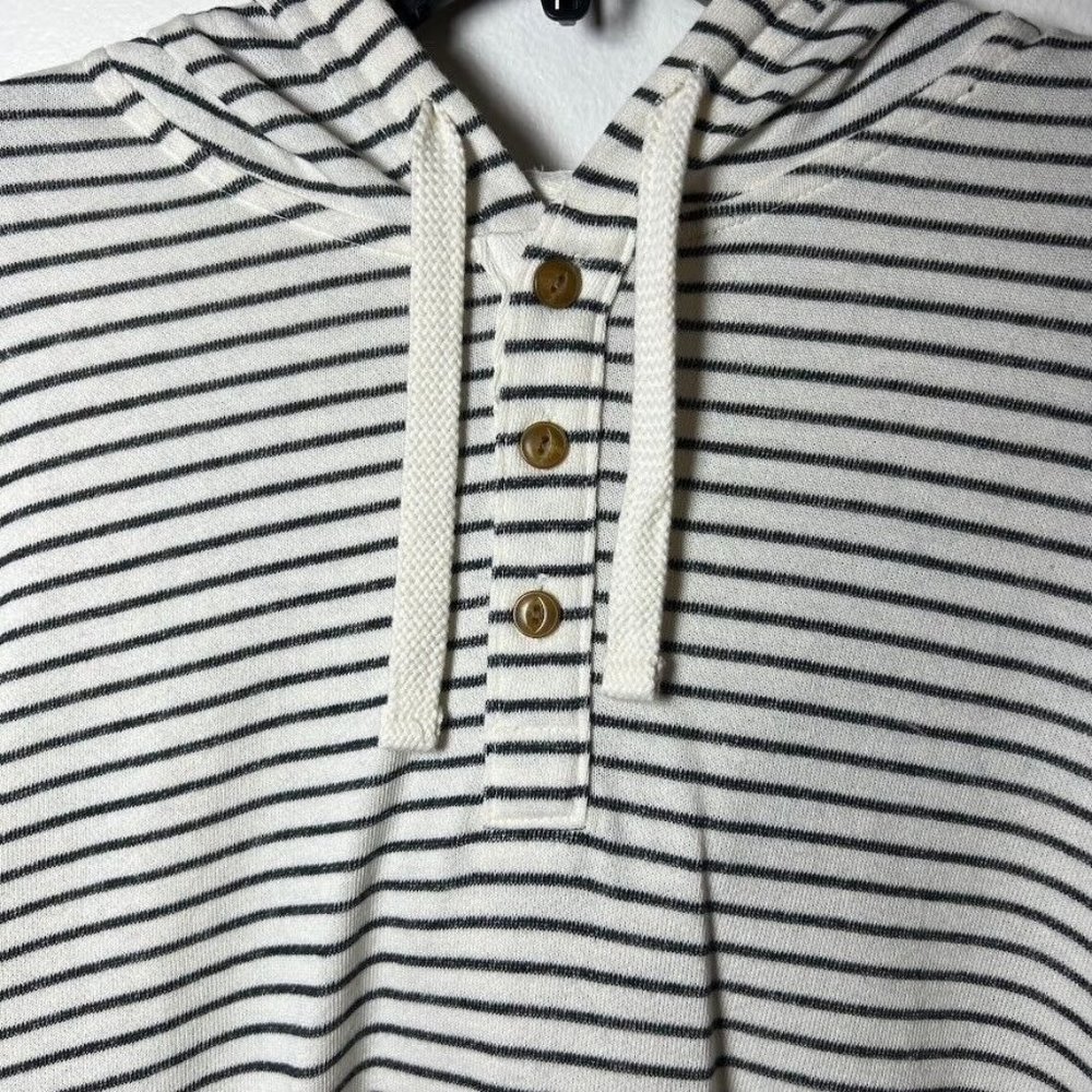 Sonoma Men Life Style Hoodie Light Weight Stretch Knit Cotton Striped Pullover M - Picture 2 of 9